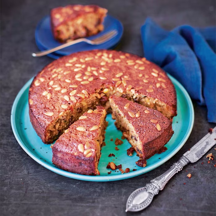 Courgette Cake with Pine Nuts, Lemon & Sultanas