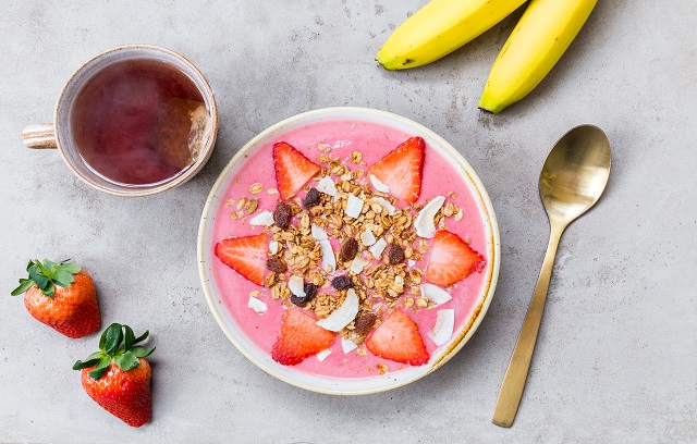 Deliciously Ella's Strawberry Smoothie Bowl with Original Granola