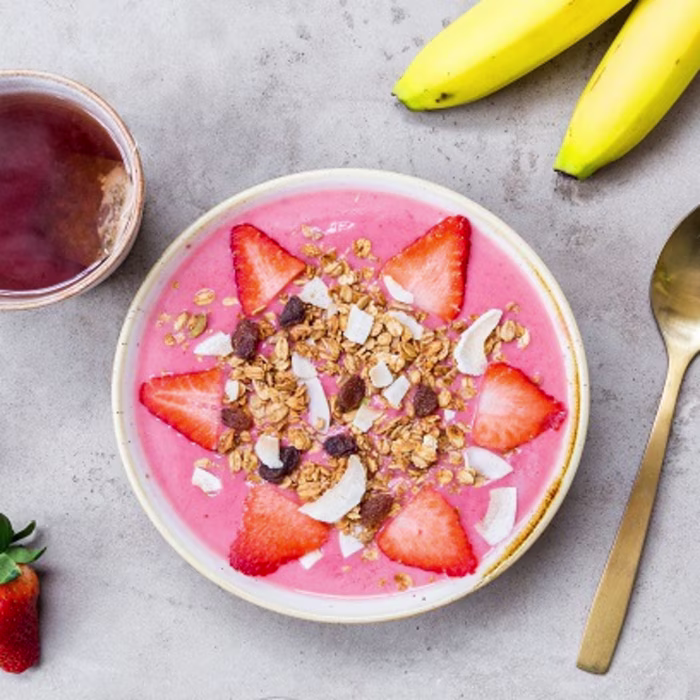 Deliciously Ella's Strawberry Smoothie Bowl with Original Granola