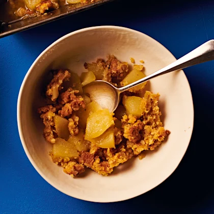 Oaty Pear and Cardamom Crumble