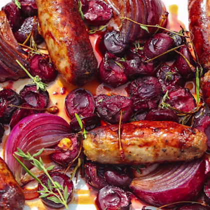 Cumberland Sausage With Cherry And maple Syrup