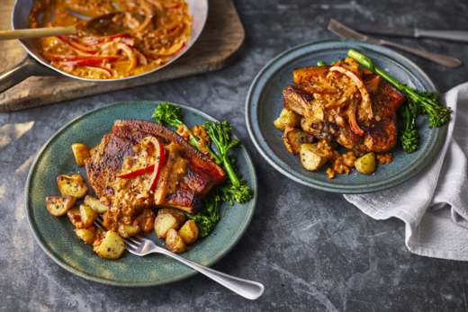 Tom Kerridge’s Paprika Pork Chops with New Potatoes