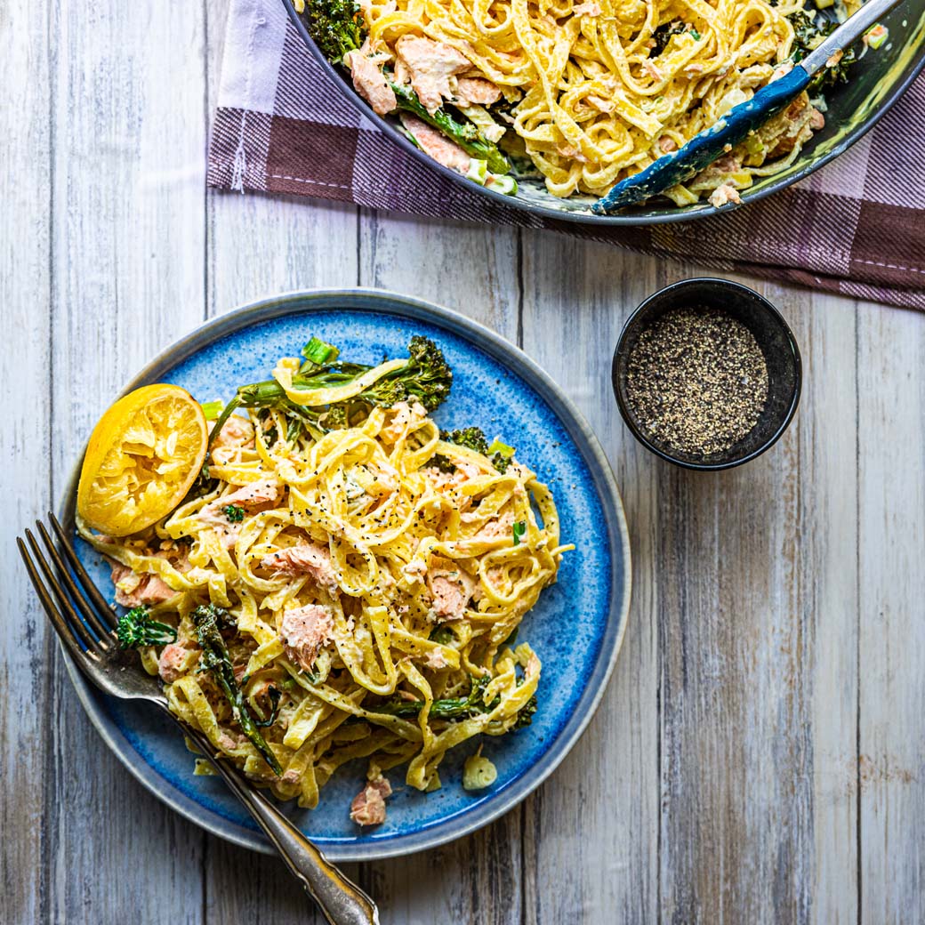 Salmon and Broccoli Pasta