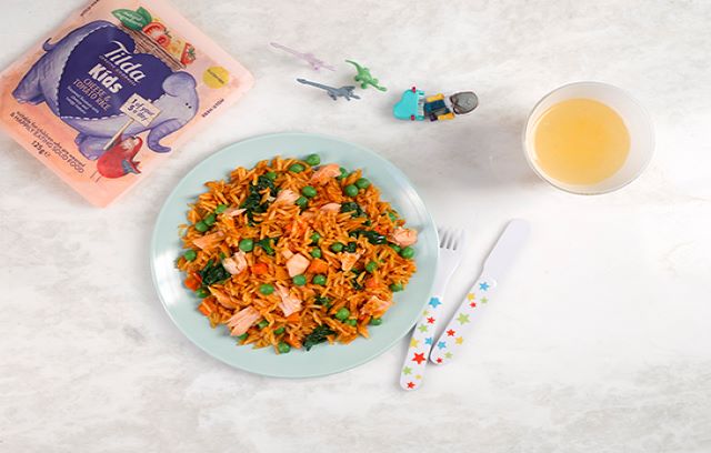 Cheesy Salmon & Pea Pilaf