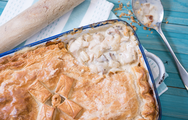 Chicken & Chestnut Mushroom Pie