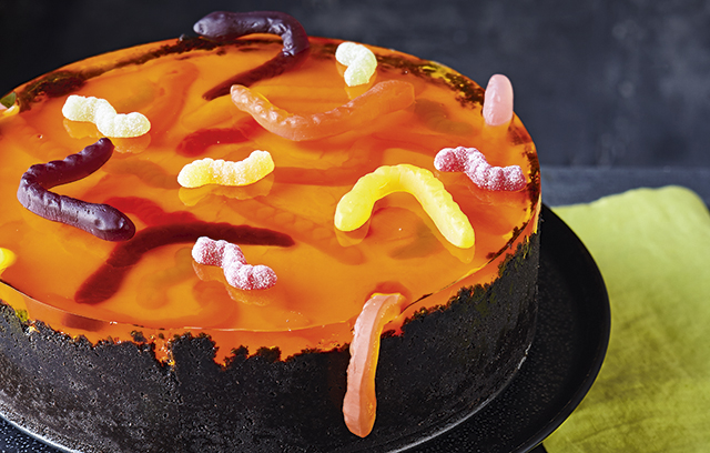 Witch's Cauldron Cheesecake with Jelly Sweets
