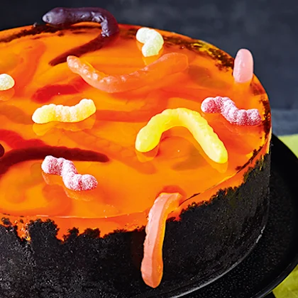 Witch's Cauldron Cheesecake with Jelly Sweets