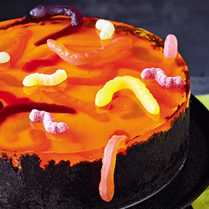 Witch's Cauldron Cheesecake with Jelly Sweets