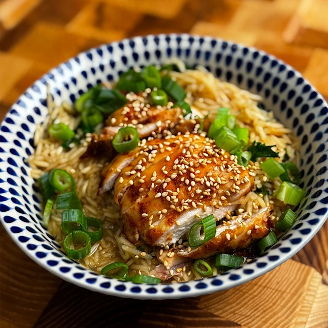 Miso Ginger Chicken with Brothy Rice