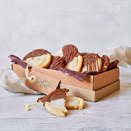Orange and Almond Shortbread Button Biscuits Dipped in Chocolate Orange
