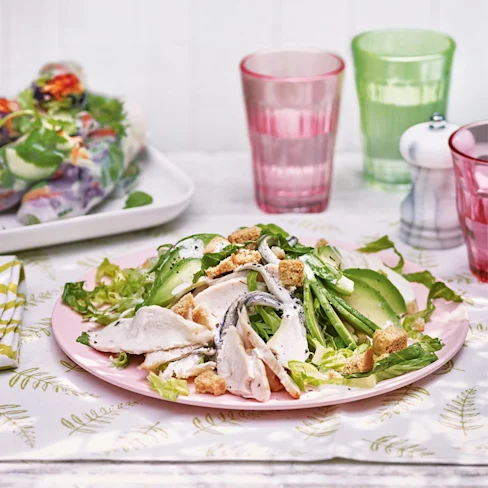 Roast chicken caesar salad