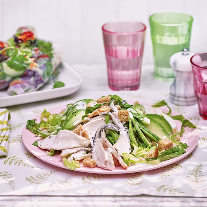 Roast chicken caesar salad
