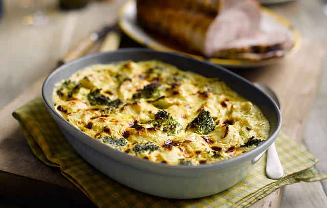 Broccoli and Cauliflower Gratin