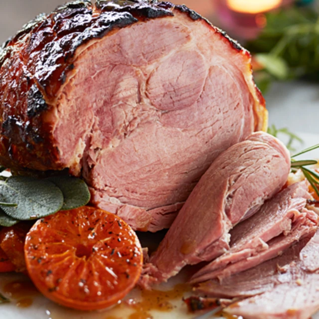 Gammon with a smoked mustard glaze