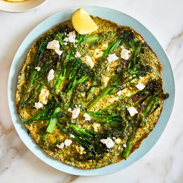 This stove-top recipe by Yotam Ottolenghi skips the oven entirely for a quick, fluffy finish. It’s a versatile one-pan winner that works just as well with asparagus or green beans if you don’t have Tenderstem broccoli to hand.