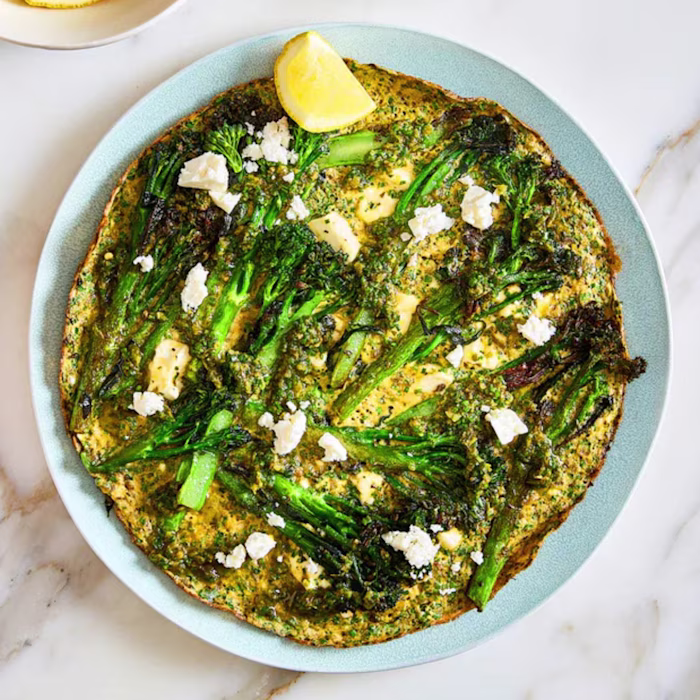 This stove-top recipe by Yotam Ottolenghi skips the oven entirely for a quick, fluffy finish. It’s a versatile one-pan winner that works just as well with asparagus or green beans if you don’t have Tenderstem broccoli to hand.