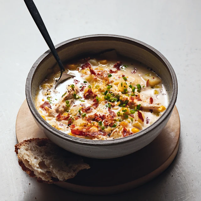 Chicken Leek Sweetcorn Chowder Bacon Bits