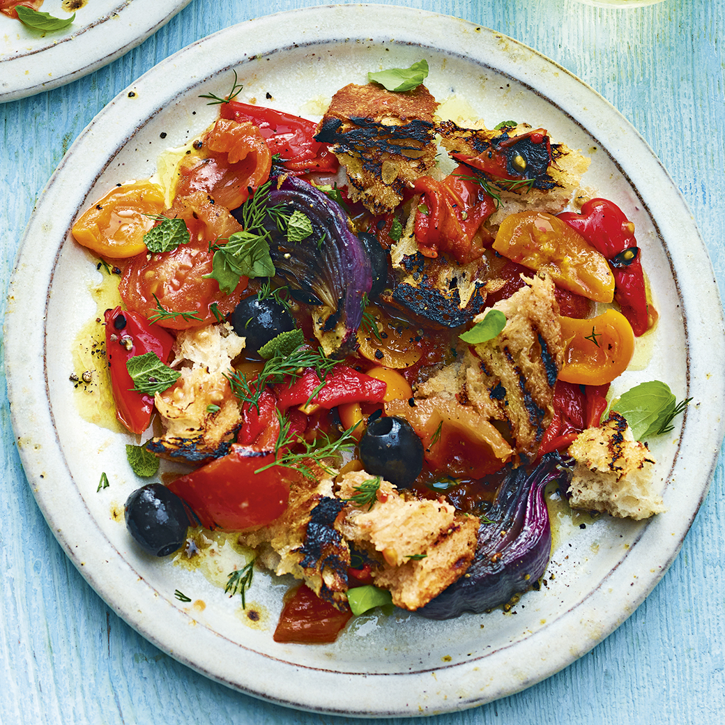 Pepper, Tomato and Sourdough Salad
