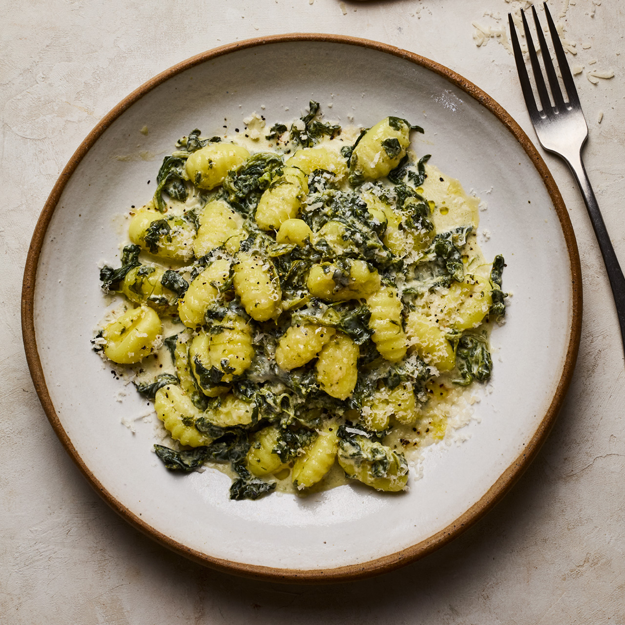 Cheesy Spinach Gnocchi