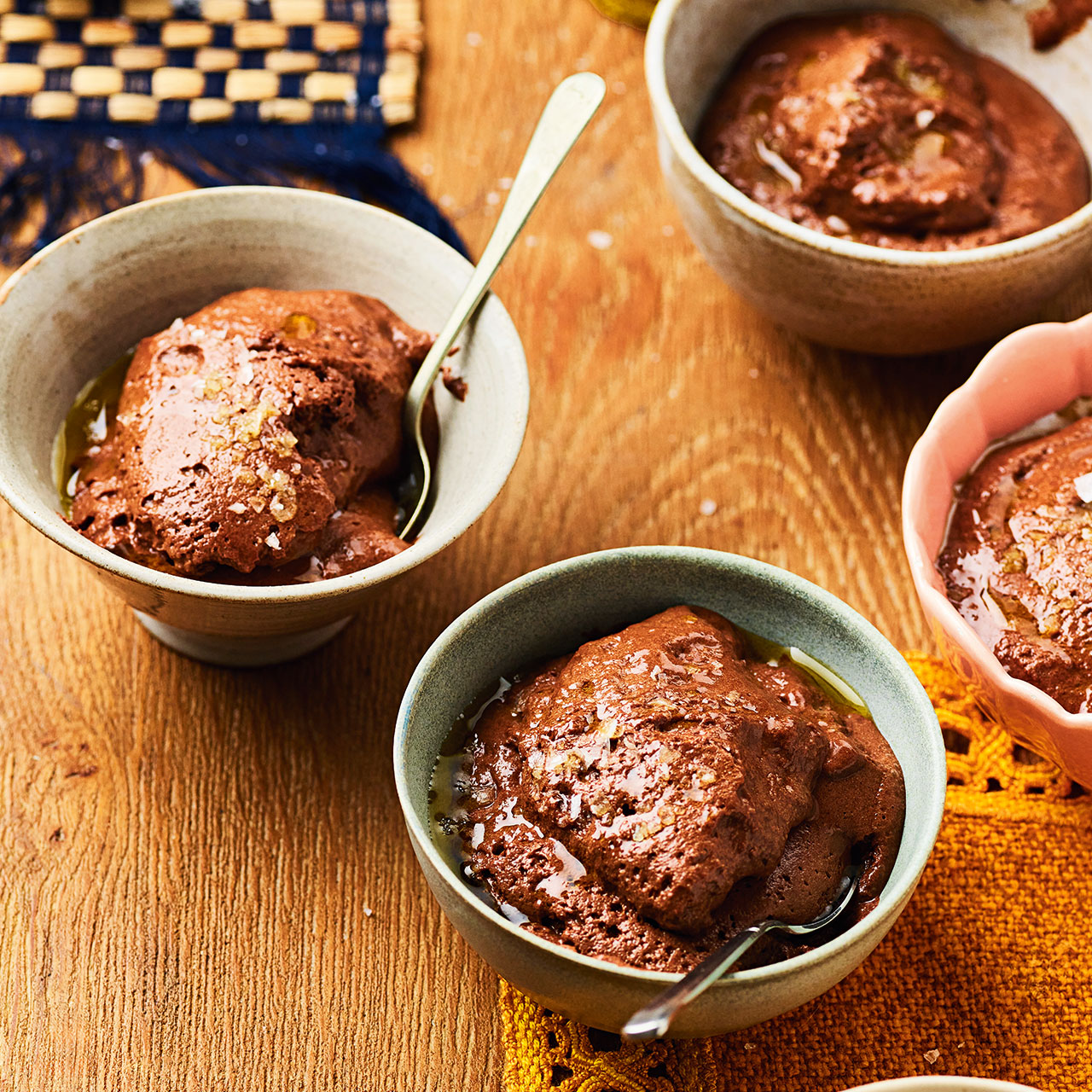 Chocolate Mousse with Olive Oil and Sea Salt  