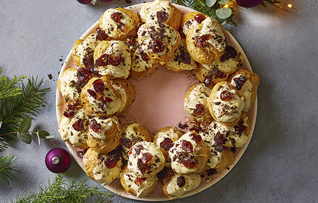 Black Forest Profiterole Wreath