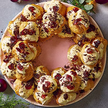 Black Forest Profiterole Wreath