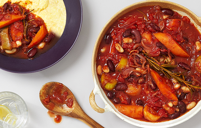 All-In-One Bean Stew with Polenta
