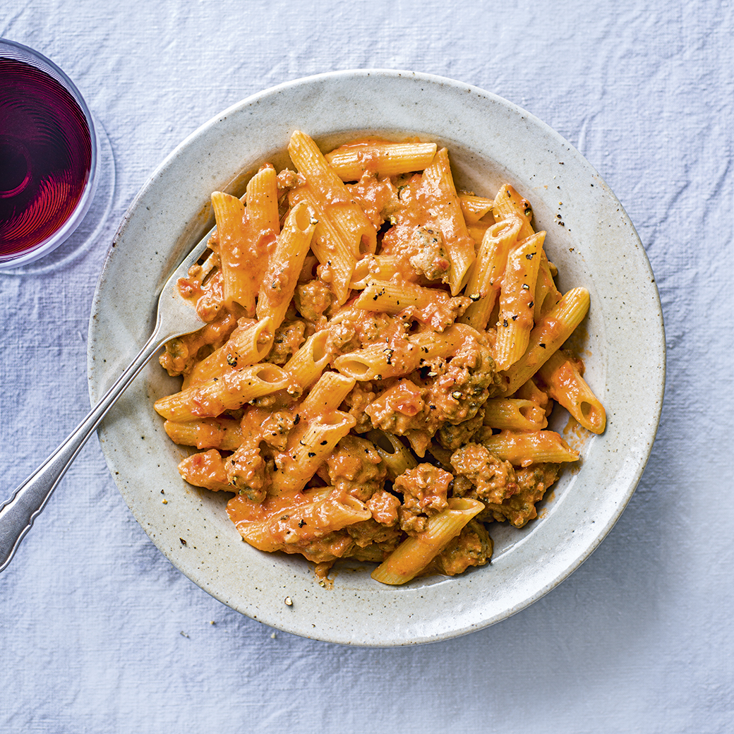 Spicy Sausage, Tomato and Mascarpone Pasta