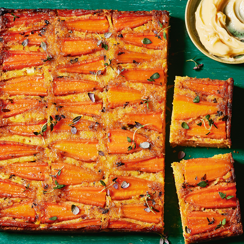 Carrot Cornbread with Hot Honey Butter  