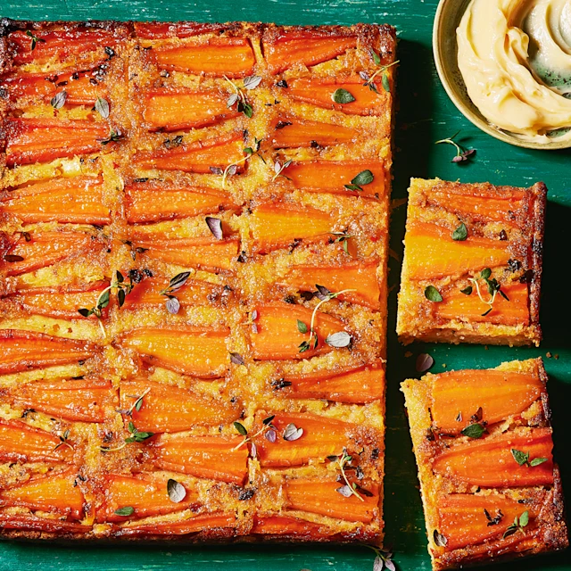 Carrot Cornbread with Hot Honey Butter