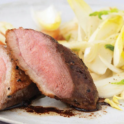 Duck with Pink Grapefruit and Chicory Salad