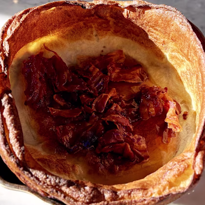 Dutch Baby with Bacon and Maple Syrup