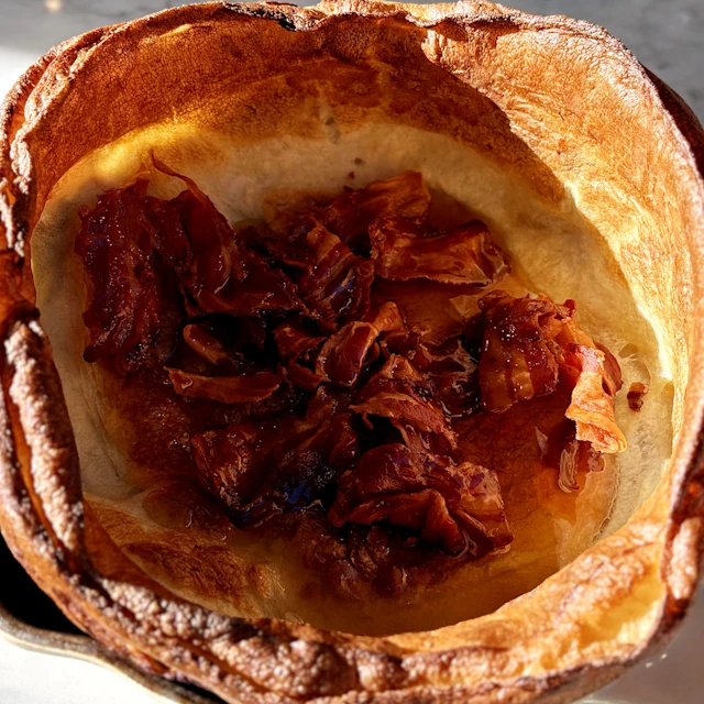 Dutch Baby with Bacon and Maple Syrup