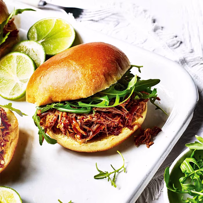 Pulled Pork in a Bun with Sweet Potato Fries