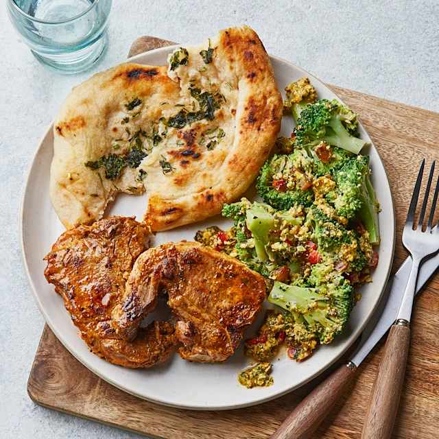 Tikka Lamb Chops with Broccoli Salad