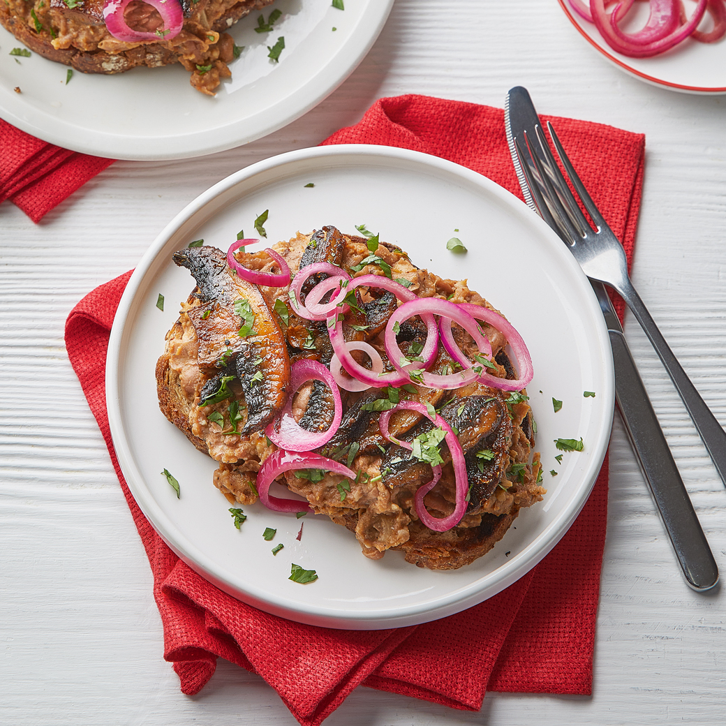 Cajun-spiced Refried Beans on Toast  