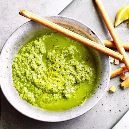 Artichoke & Basil Dip with Grissini