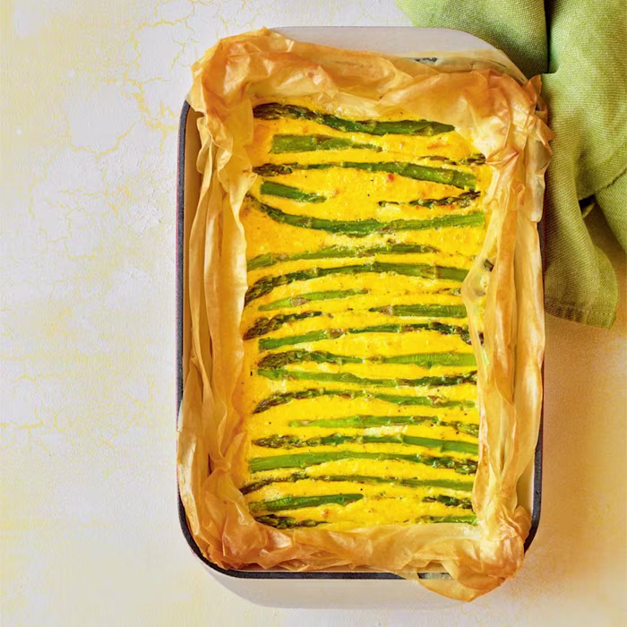 Asparagus Tart with Watercress Salad