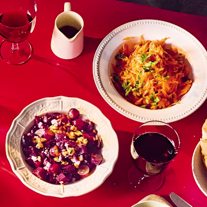 Grated Carrot Salad and Beetroot Salad