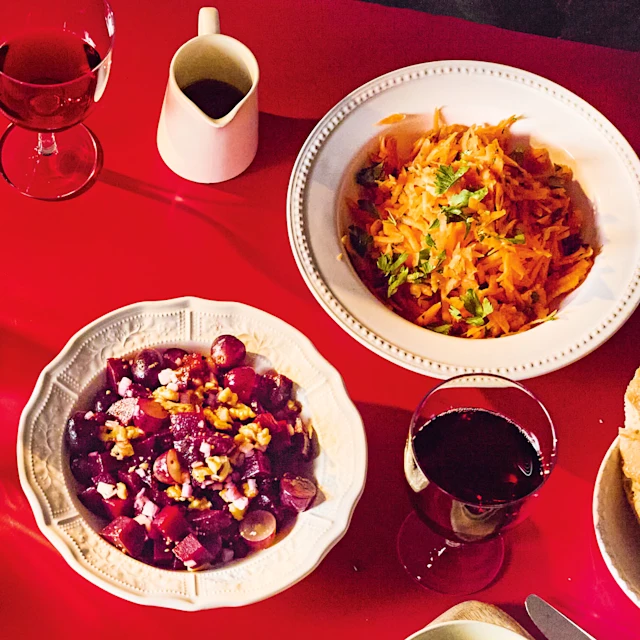 Grated Carrot Salad and Beetroot Salad