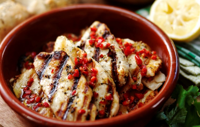 Griddled Halloumi with Herb Salad & Seeded Hot-breads