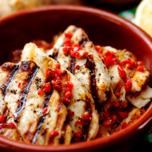 Griddled Halloumi with Herb Salad & Seeded Hot-breads