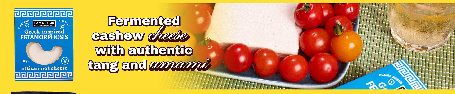 Fermented cashew cheese with authentic tang and umami