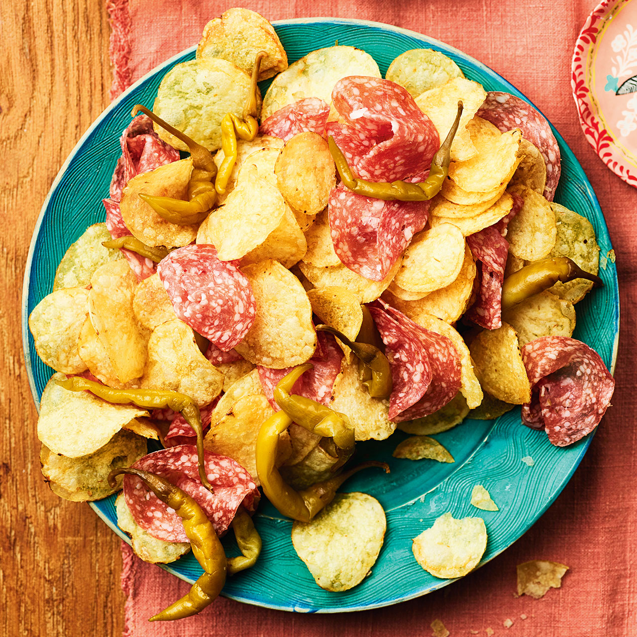 Salami and Pickled Green Chilli Crisps  