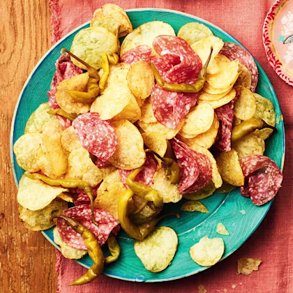 Salami and Pickled Green Chilli Crisps