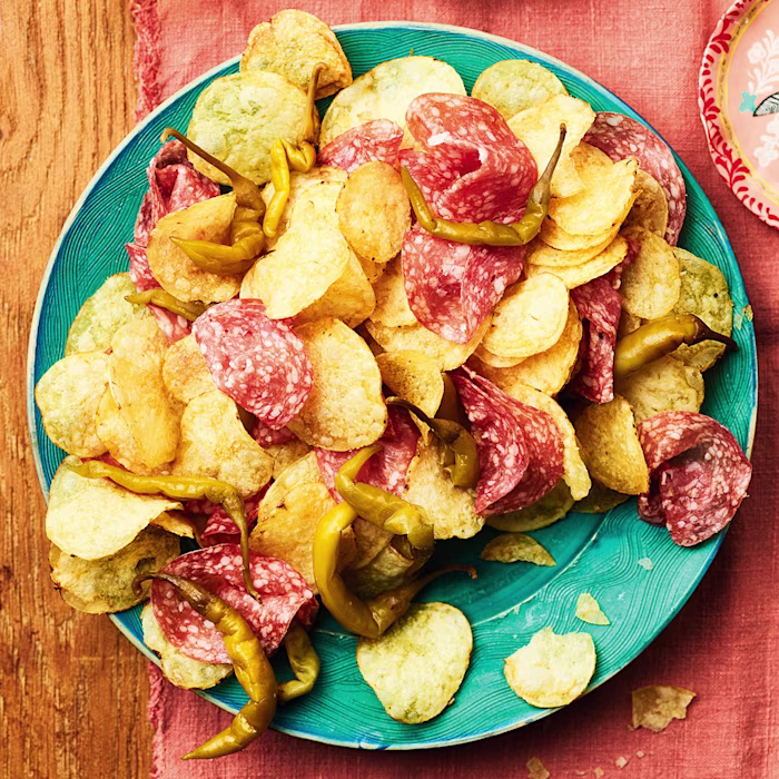 Salami and Pickled Green Chilli Crisps