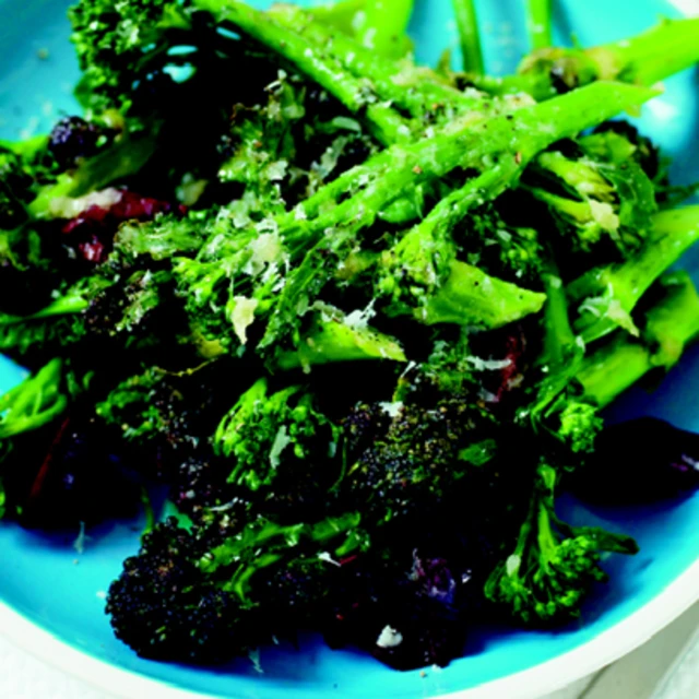 Broccoli, olive and parmesan salad