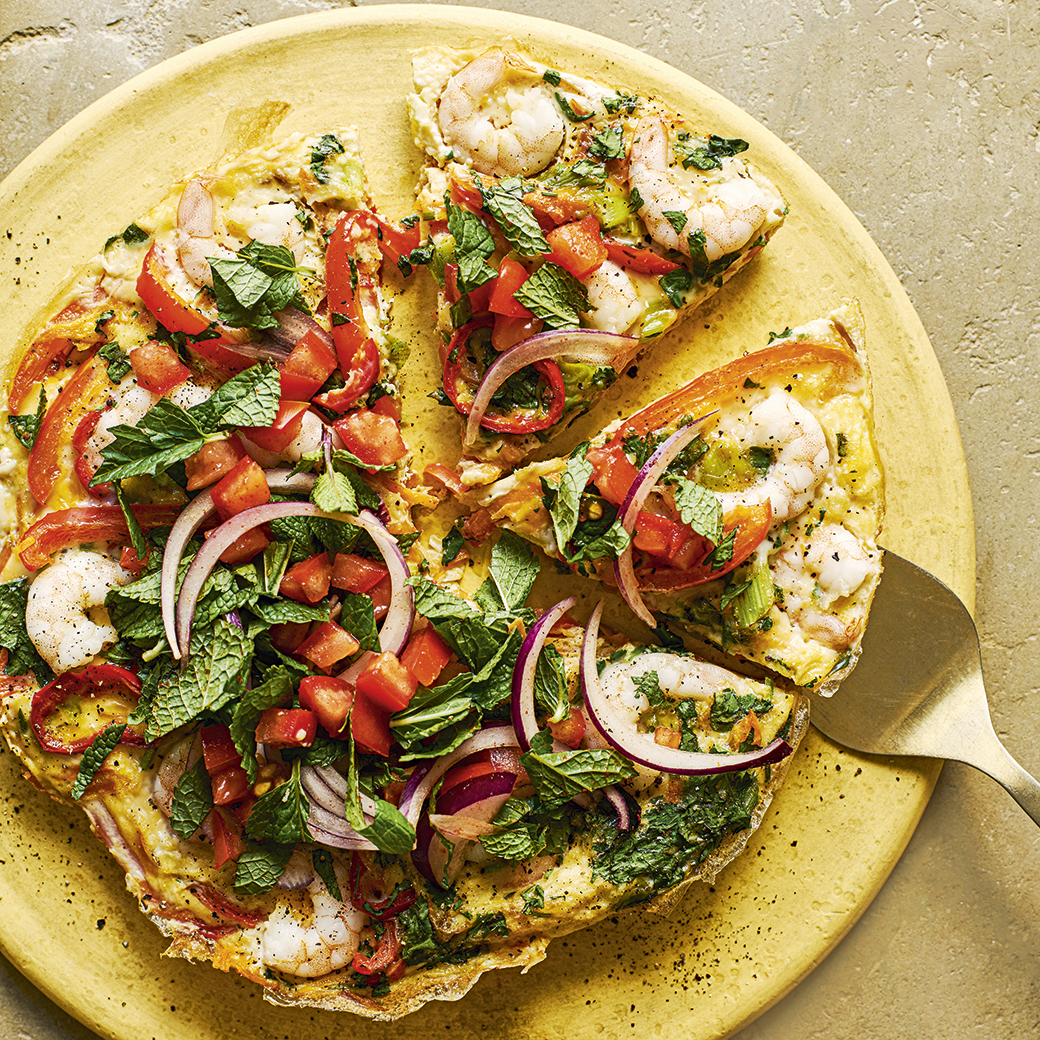 Prawn, Chilli and Coriander Frittata
