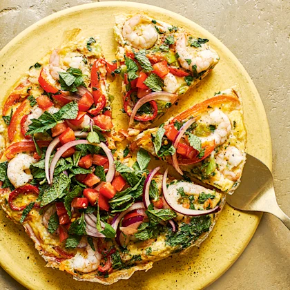 Prawn, Chilli and Coriander Frittata