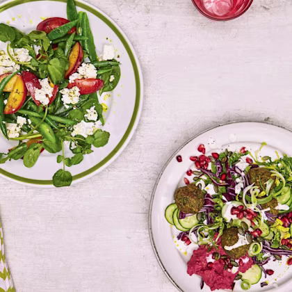 Grilled Nectarine, Feta and Runner Bean Salad